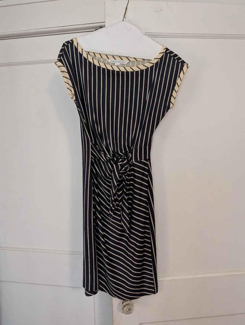 DVF Navy And Cream mini Dress